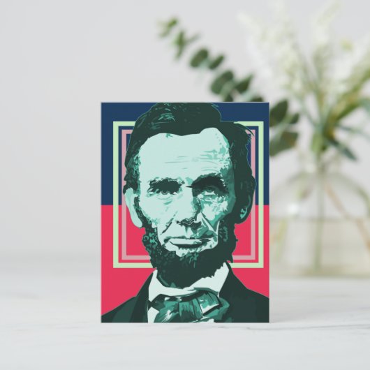 Abraham Lincoln - Retro Postkarte (Stehend Vorderseite)