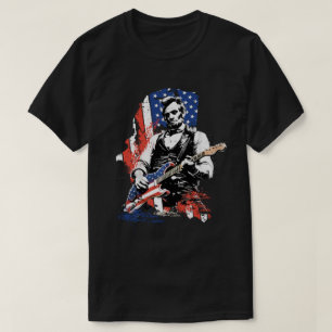 Abraham Lincoln Rockstar   Patriotische USA-Flagge T-Shirt