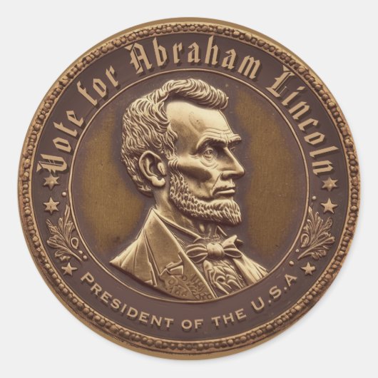 Abraham Lincoln Runder Aufkleber (Vorderseite)