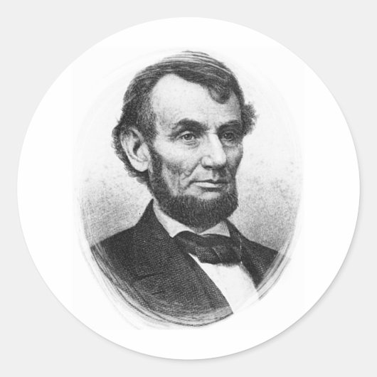 Abraham Lincoln Runder Aufkleber (Vorderseite)