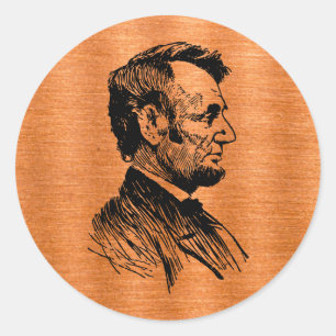 Abraham Lincoln Runder Aufkleber
