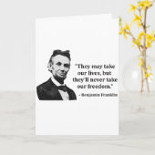 Abraham Lincoln-Schleppangel-Zitat Karte (Gelbe Blume)