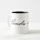 Abraham Lincoln Signature Zweifarbige Tasse (Vorderseite Links)