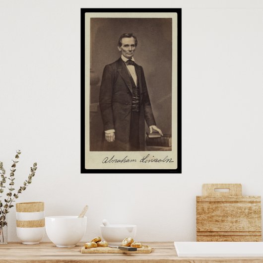 Abraham Lincoln Signed Card 1860 Poster (Küche)