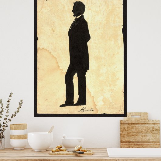 Abraham Lincoln Silhouette 1860 Poster (Küche)