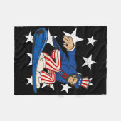 Abraham Lincoln Snowboarding Funny 4. Juli Sno Fleecedecke (Vorderseite (Horizontal))
