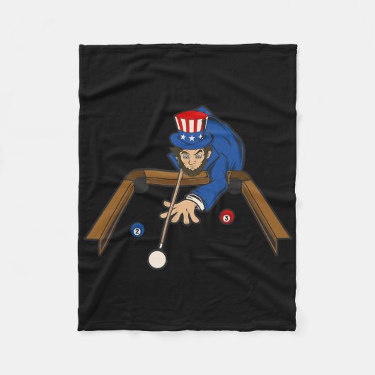 Abraham Lincoln spielt Billiard Funny 4. Juli Fleecedecke (Vorderseite)