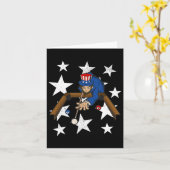 Abraham Lincoln spielt Billiard Funny 4. Juli Karte (Gelbe Blume)
