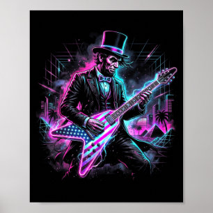 Abraham Lincoln spielt elektrische Gitarre Abe Lus Poster