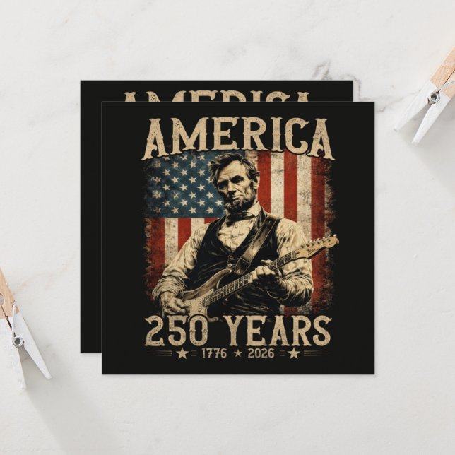 Abraham Lincoln spielt Gitarre 4. Juli (Vorderseite/Rückseite Beispiel)