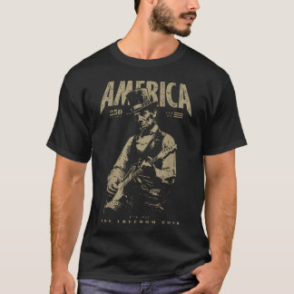 Abraham Lincoln spielt Gitarre 4. Juli 250. T-Shirt