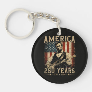 Abraham Lincoln spielt Gitarre 4. Juli Schlüsselanhänger