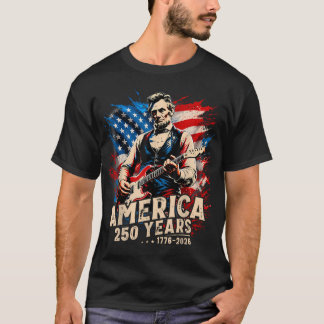 Abraham Lincoln spielt Gitarre US-Flagge 4. T-Shirt