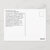 Abraham Lincoln Statue Facts, Washington DC Postkarte (Rückseite)