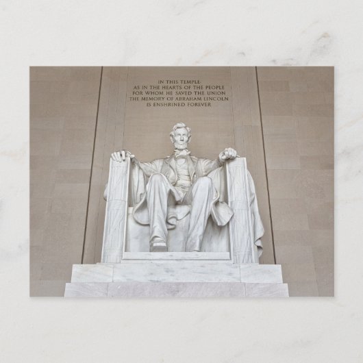 Abraham Lincoln Statue Postkarte (Vorderseite)