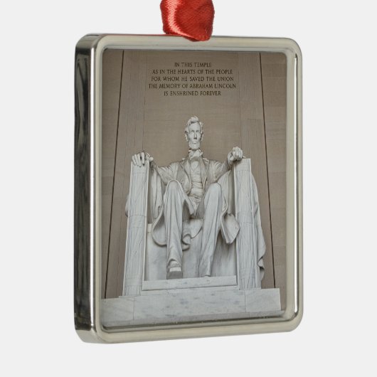 Abraham Lincoln Statue Silbernes Ornament (Rechts)