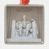 Abraham Lincoln Statue Silbernes Ornament (Vorne)