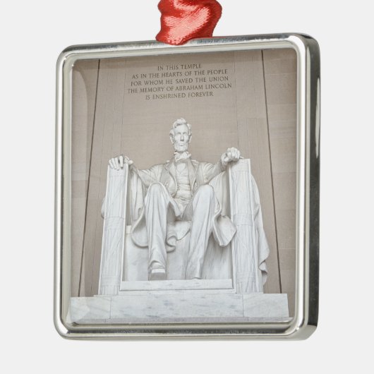 Abraham Lincoln Statue Silbernes Ornament (Links)