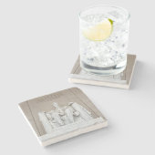 Abraham Lincoln Statue Steinuntersetzer (Seitenansicht)