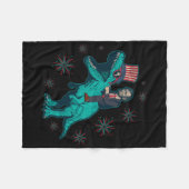 Abraham Lincoln T Rex Dinosaur 4. Juli Amerika Fleecedecke (Vorderseite (Horizontal))