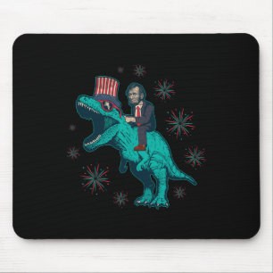 Abraham Lincoln T Rex Dinosaur 4. Juli Amerika Mousepad