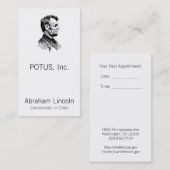 Abraham Lincoln Terminkarte (Vorne/Hinten)