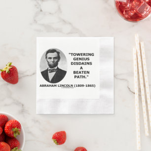 Abraham Lincoln Towering Genius verachtet den ausg Serviette