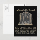 Abraham Lincoln über die Zerstörung der Reichen Postkarte (Vorne/Hinten)