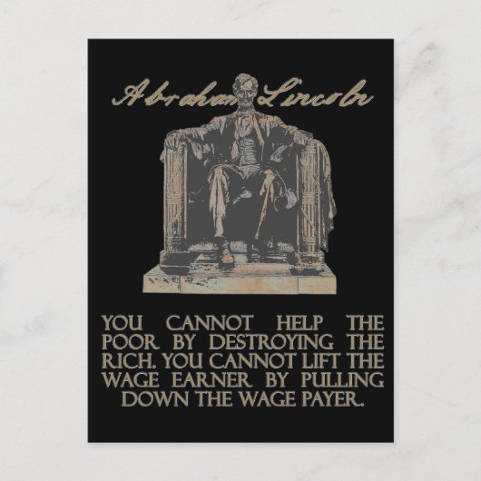 Abraham Lincoln über die Zerstörung der Reichen Postkarte (Vorderseite)