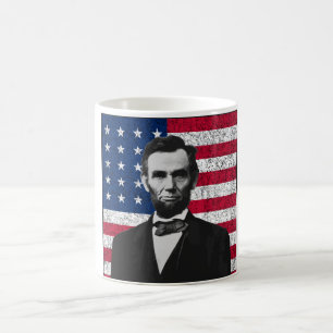 Abraham Lincoln und die amerikanische Flagge Kaffeetasse