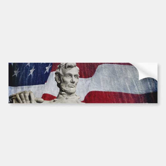 Abraham Lincoln und die Flagge Autoaufkleber (Vorne)