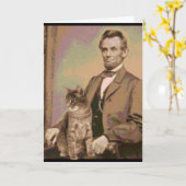 Abraham Lincoln und seine Katze "Dixie" Karte (Gelbe Blume)