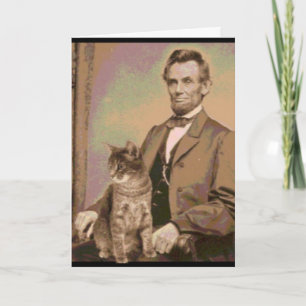 Abraham Lincoln und seine Katze "Dixie" Karte