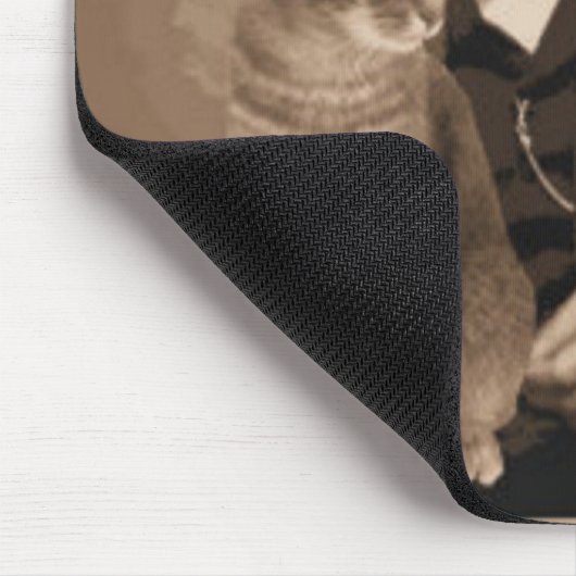 Abraham Lincoln und seine Katze "Dixie " Mousepad (Ecke)