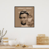 Abraham Lincoln und seine Katze "Dixie" Poster (Küche)