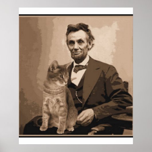 Abraham Lincoln und seine Katze "Dixie" Poster (Vorne)