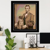 Abraham Lincoln und seine Katze "Dixie" Poster (Heimbüro)