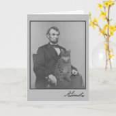 Abraham Lincoln und seine Katze "Gloria" Karte (Gelbe Blume)