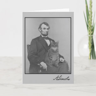 Abraham Lincoln und seine Katze "Gloria" Karte