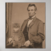 Abraham Lincoln und seine Katze "Gloria" Poster (Vorne)