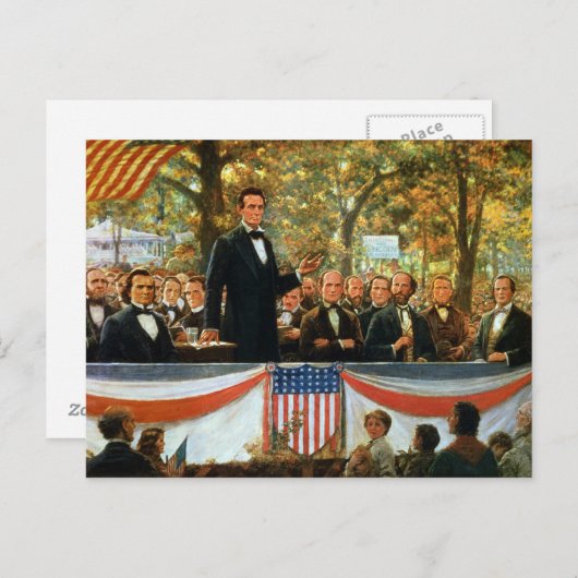 Abraham Lincoln und Stephen A. Douglas Postkarte (Vorne/Hinten)