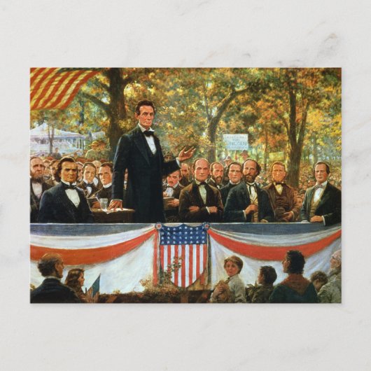 Abraham Lincoln und Stephen A. Douglas Postkarte (Vorderseite)