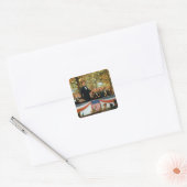 Abraham Lincoln und Stephen A. Douglas Quadratischer Aufkleber (Umschlag)