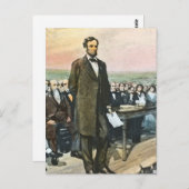 Abraham Lincoln verweist auf die Gettysburger Adre Postkarte (Vorne/Hinten)