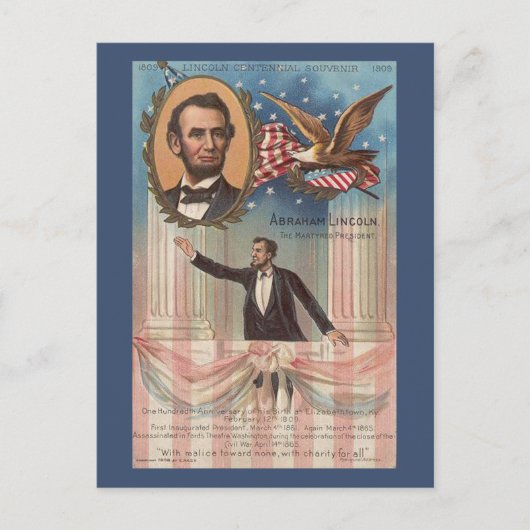 Abraham Lincoln Vintag Postcard Postkarte (Vorderseite)