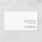 Abraham Lincoln Visitenkarte (Rückseite)