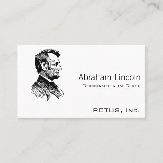 Abraham Lincoln Visitenkarte (Vorderseite)