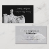 Abraham Lincoln Visitenkarte (Vorne/Hinten)