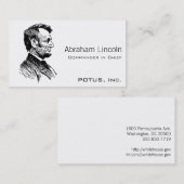 Abraham Lincoln Visitenkarte (Vorne/Hinten)