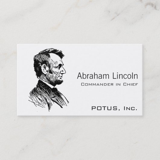 Abraham Lincoln Visitenkarte (Vorderseite)